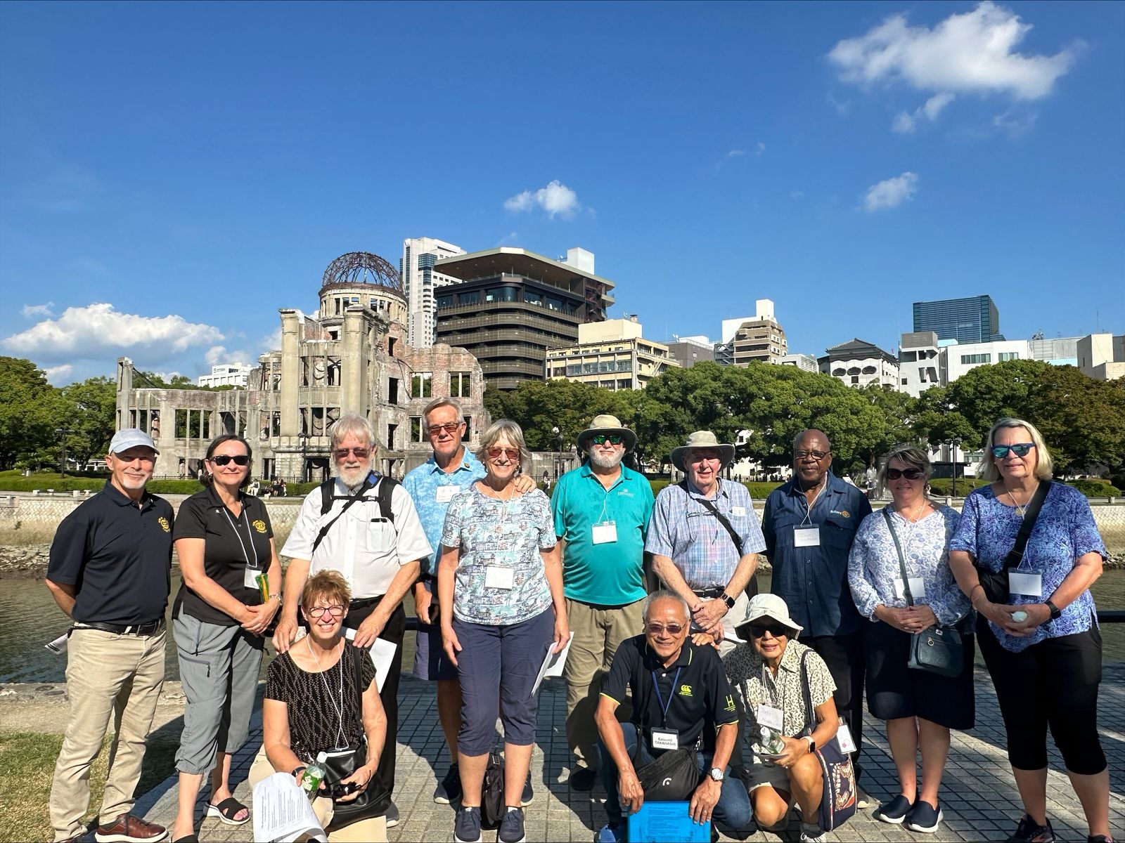ITHF members in front of the Atomic Bomb Dome, Hiroshima